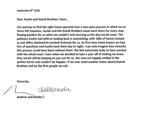 Andrew & Noelle Letter