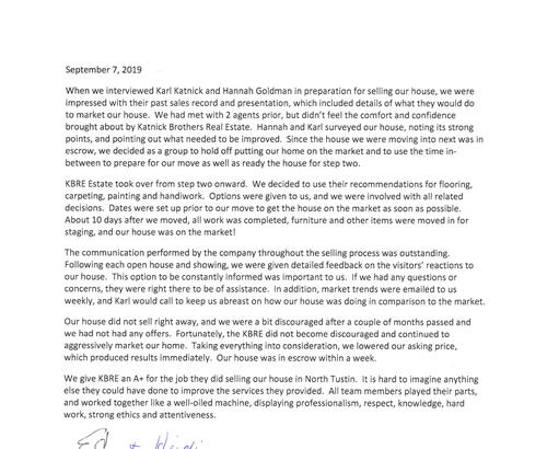 Ed & Heidi Reynolds Letter
