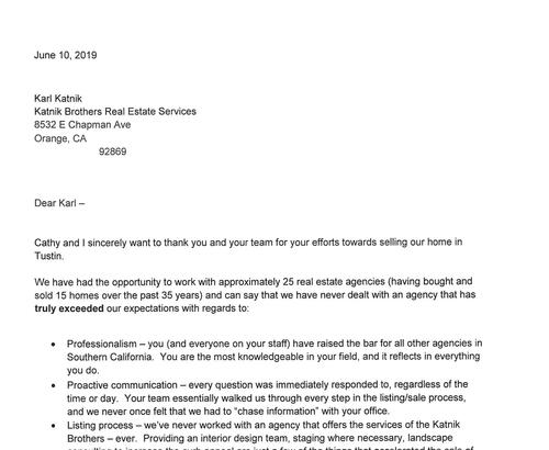 Jeff & Cathy Steiner Letter