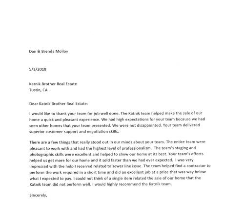Molloy Appreciation Letter