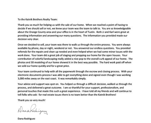 Dana Rodriguez Letter