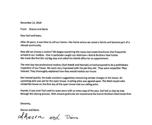 Sharon & Denis Letter