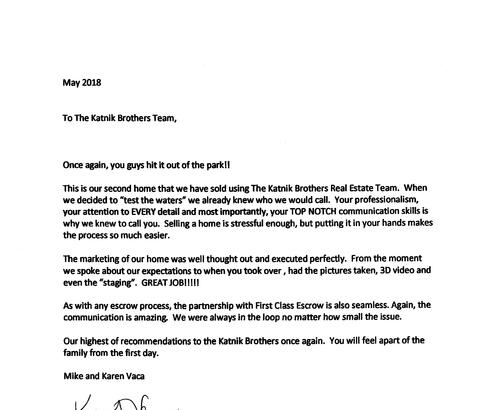 Vaca Family Letter 1