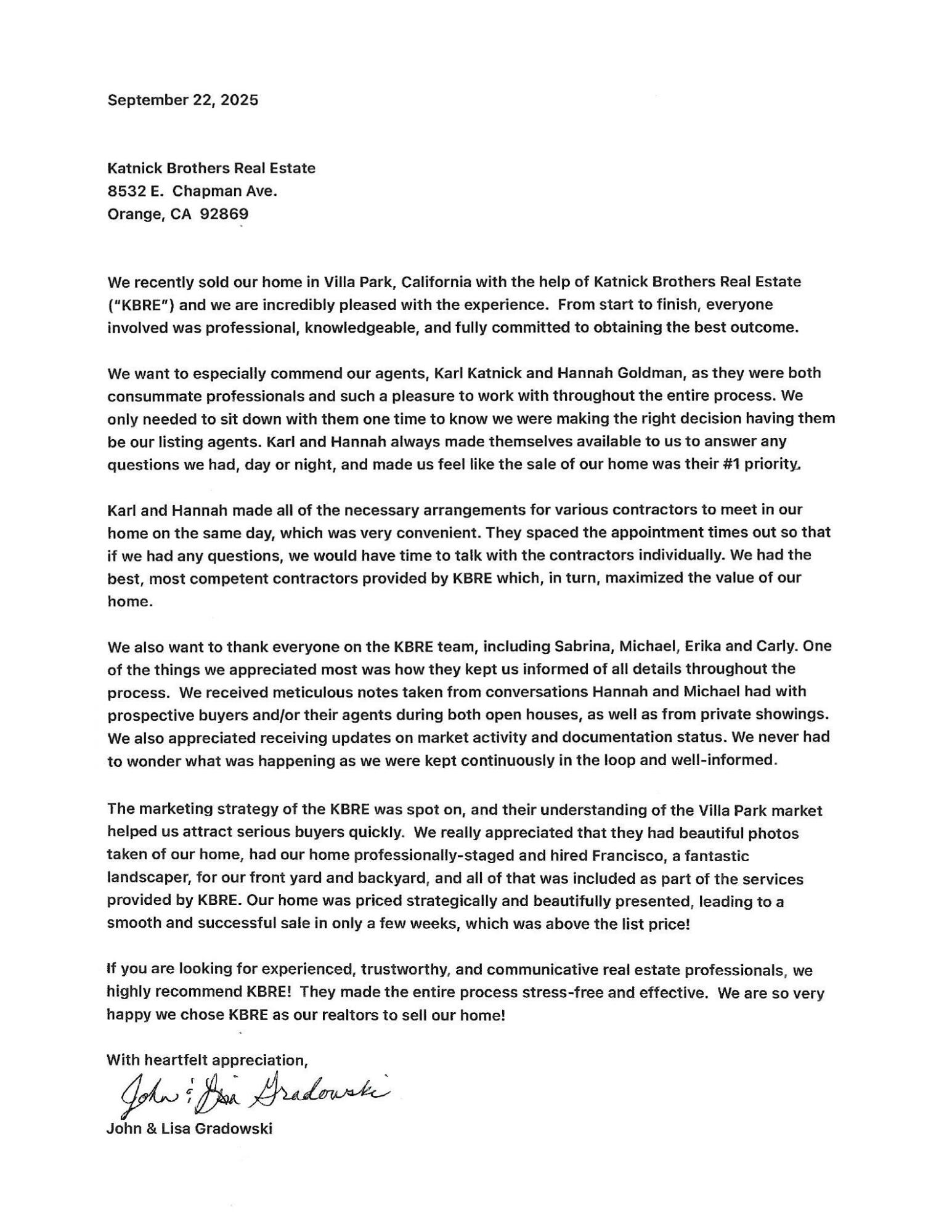 John and Lisa Gradowski