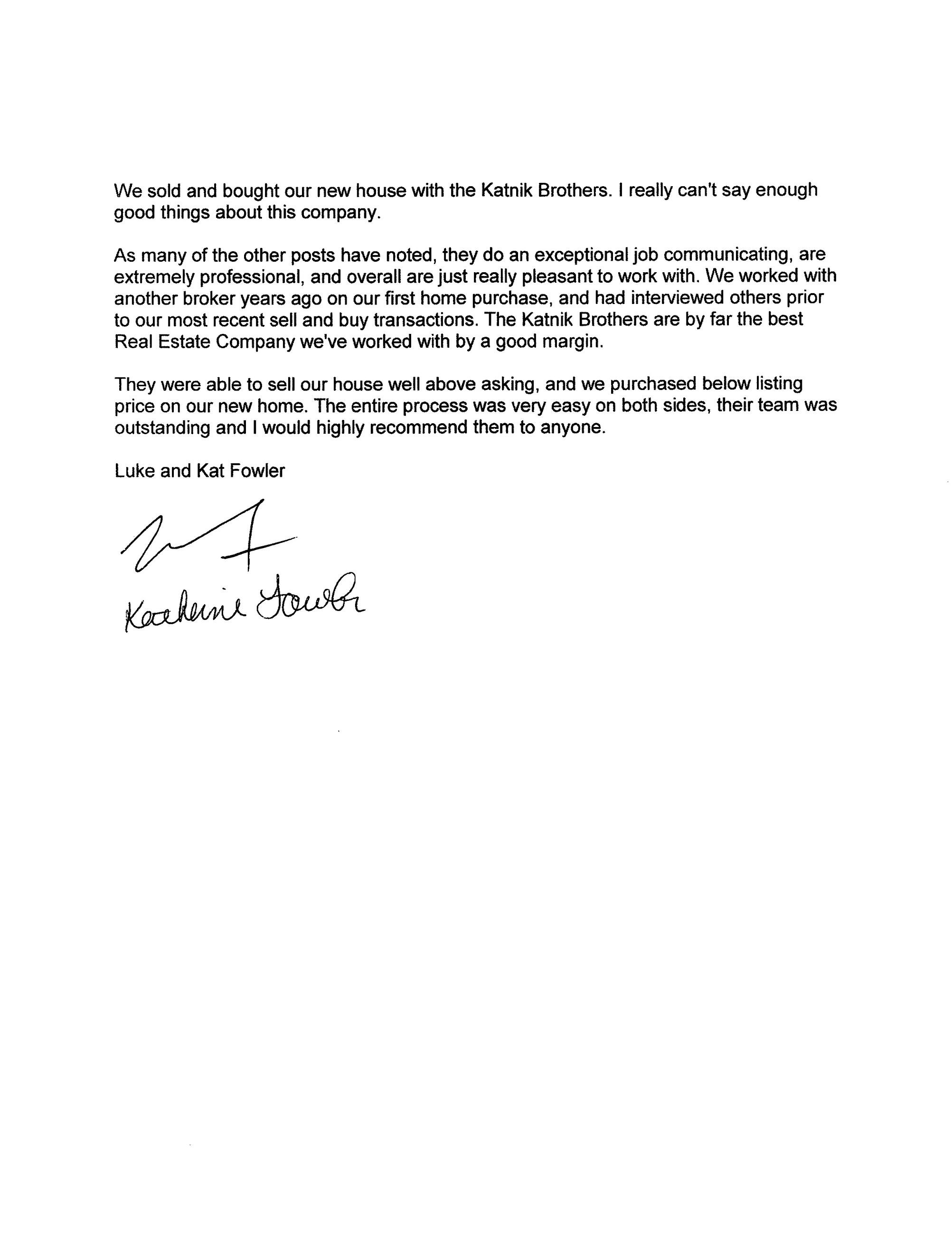 Fowler Letter