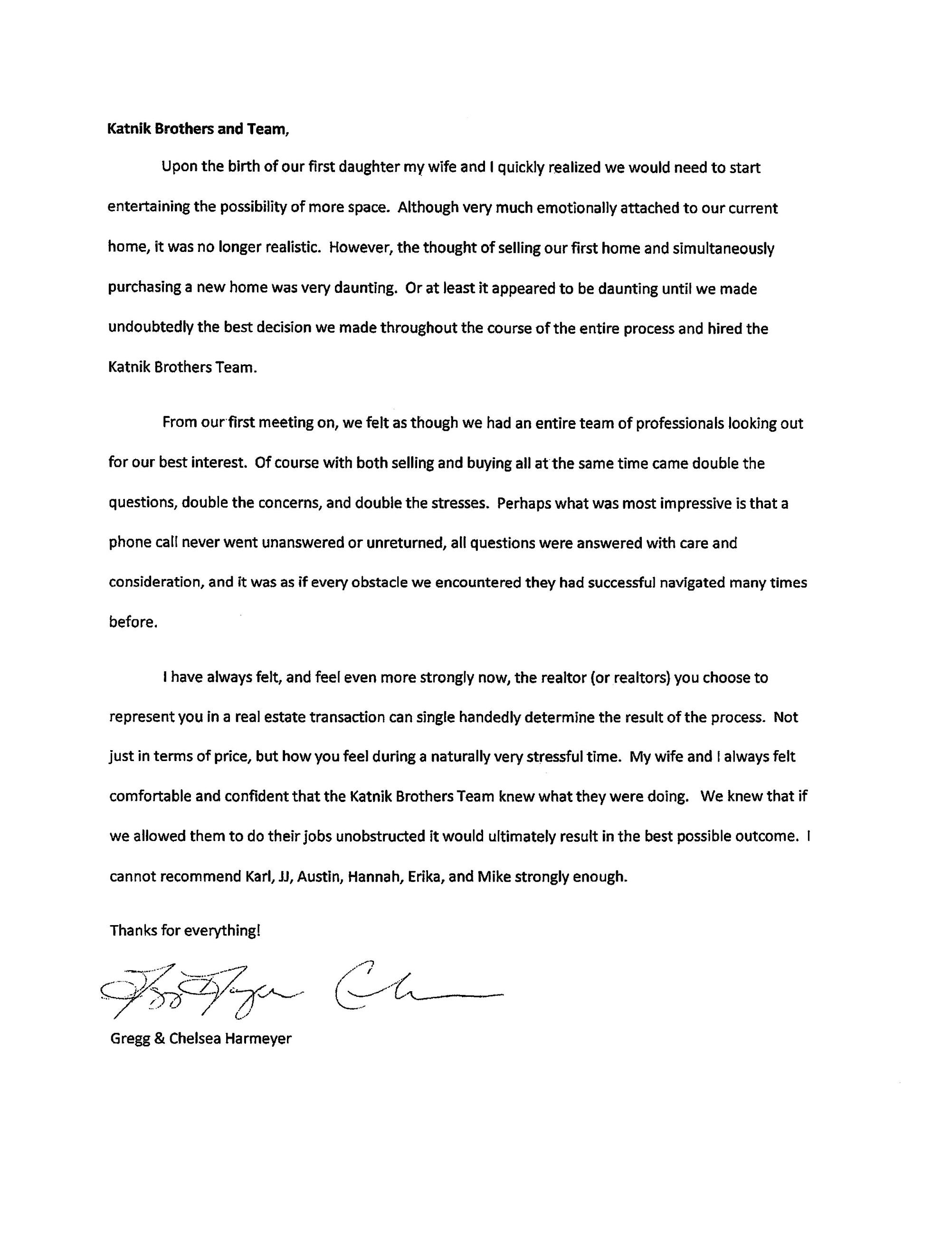 Harmeyer Family Letter 1