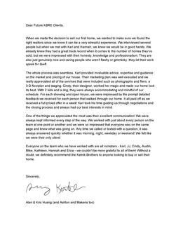 Alan & Kris Huang Letter