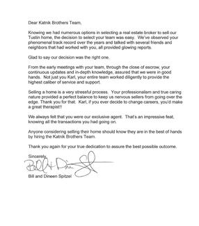 Bill & Dineen Spitzel Letter