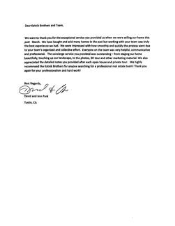 David and Ann Park Recommendation Letter