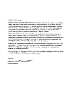 Sharon Wakamoto Letter of Recommendation