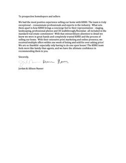 Jordan & Allison Nasser Letter
